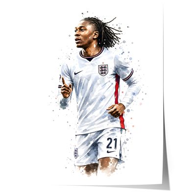 England Fussball Poster · Geschenkidee · Aquarell Sport Wandbild · Deko Prin