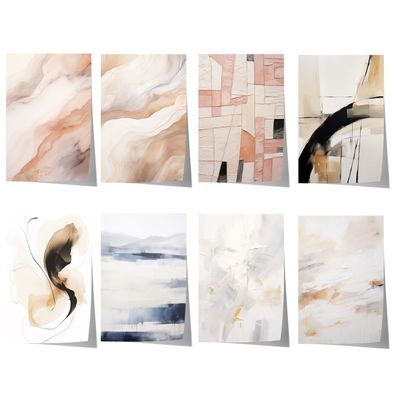 Abstrakte Marmor Poster · Geschenkidee · Fließende Beige Rosé Formen und Mode