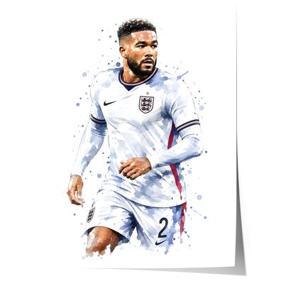 England Fussball Poster · Geschenkidee · Aquarell Sport Wandbild · Deko Prin