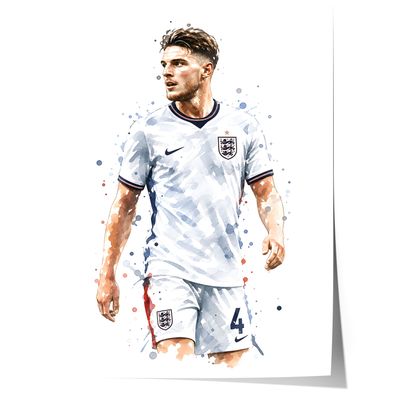 England Fussball Poster · Geschenkidee · Aquarell Sport Wandbild · Deko Prin