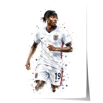England Fussball Poster · Geschenkidee · Aquarell Sport Wandbild · Deko Prin
