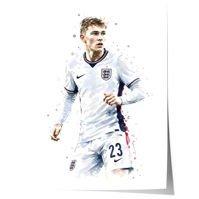 England Fussball Poster · Geschenkidee · Aquarell Sport Wandbild · Deko Prin