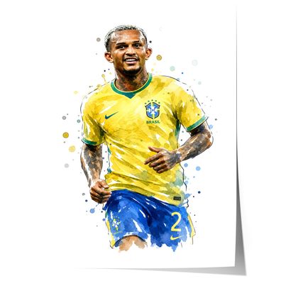 Brasilien Fussball Poster · Geschenkidee · Aquarell Sport Wandbild · Deko Pri