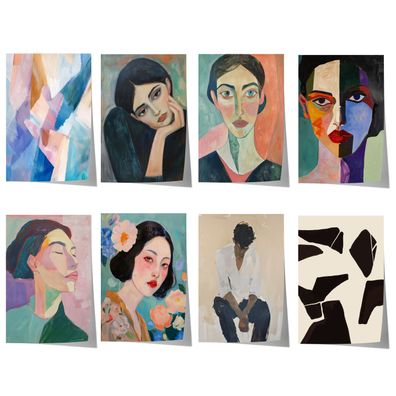 Abstrakte Portrait Poster · Geschenkidee · Mediterrane Landschaft · Dekoprint