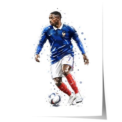 Frankreich Fußball Poster · Geschenkidee · Aquarell Sport Wandbild · Deko Pri