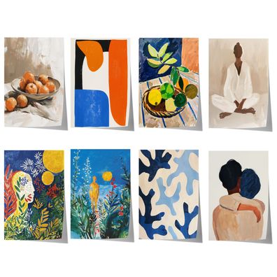 Moderne Kunst Poster · Geschenkidee · Abstrakte Formen, Stillleben Früchte, B