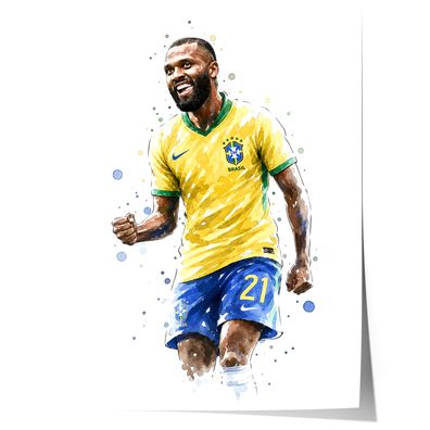 Brasilien Fussball Poster · Geschenkidee · Aquarell Sport Wandbild · Deko Pri