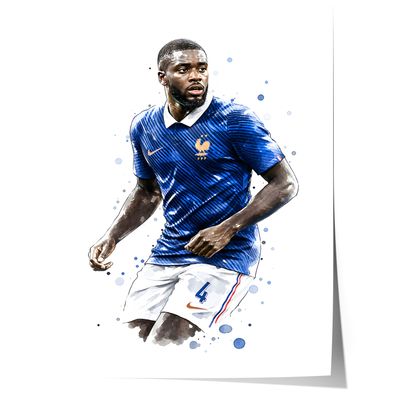 Frankreich Fußball Poster · Geschenkidee · Aquarell Sport Wandbild · Deko Pri