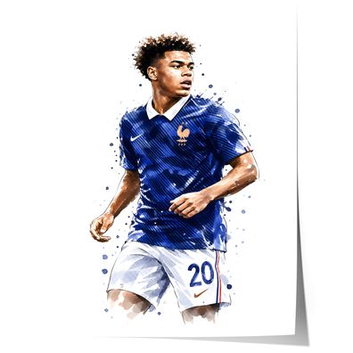 Frankreich Fußball Poster · Geschenkidee · Aquarell Sport Wandbild · Deko Pri