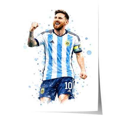 Argentinien Fußball Poster · Geschenkidee · Aquarell Sport Wandbild · Deko Pr