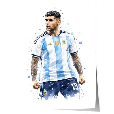 Argentinien Fußball Poster · Geschenkidee · Aquarell Sport Wandbild · Deko Pr