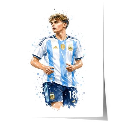 Argentinien Fußball Poster · Geschenkidee · Aquarell Sport Wandbild · Deko Pr