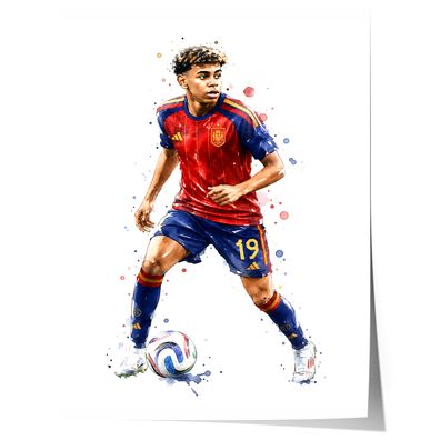 Spanien Fussball Poster · Geschenkidee · Aquarell Sport Wandbild · Deko Print