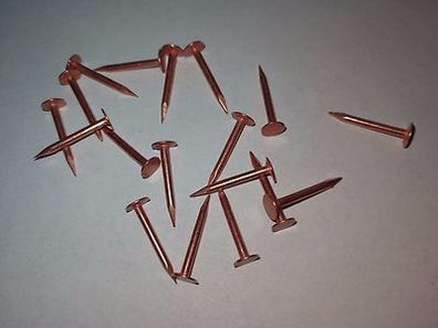 100 Kammzwecken - Tapezierstifte 1,6x16 mm verkupfert