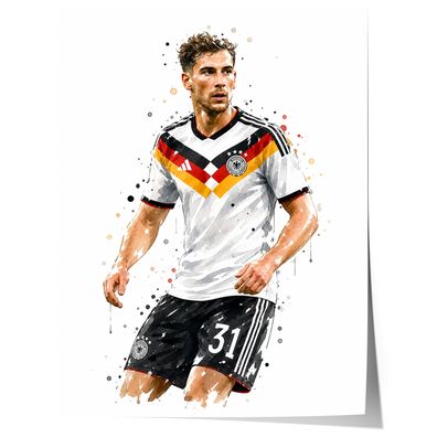 Deutschland Fussball Poster · Geschenkidee · Aquarell Sport Wandbild · Deko P