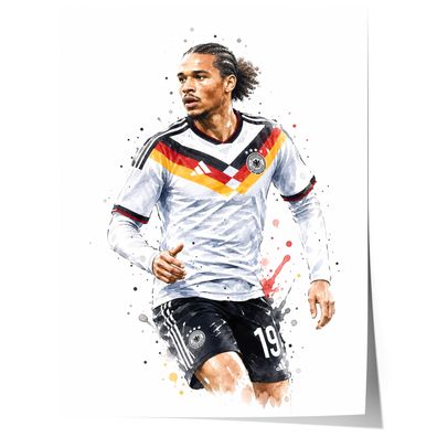 Deutschland Fussball Poster · Geschenkidee · Aquarell Sport Wandbild · Deko P