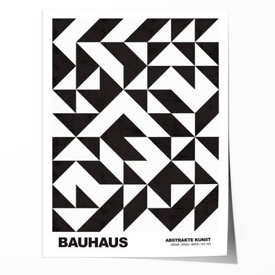 Poster Bauhaus Geometrische Formen · Abstraktes Auge in Primärfarben Blau Rot