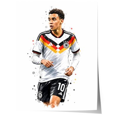 Deutschland Fussball Poster · Geschenkidee · Aquarell Sport Wandbild · Deko P