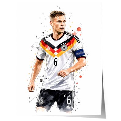 Deutschland Fussball Poster · Geschenkidee · Aquarell Sport Wandbild · Deko P