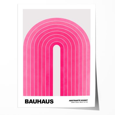 Poster Bauhaus Abstrakte Kunst · Pinke Retro Bogen Grafik im minimalistischen