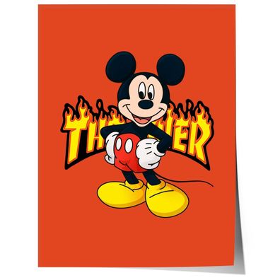 Cartoon Mouse Poster · Thunder Typografie · Pop Art Illustration · Retro Com