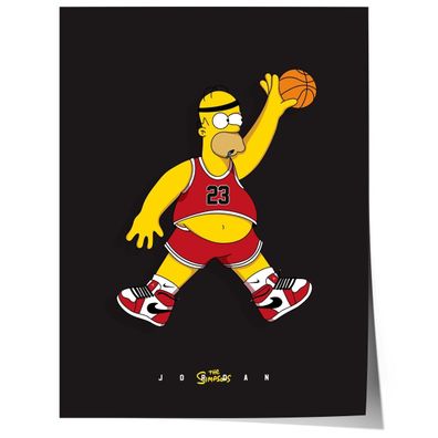 Cartoon Basketball Figur Poster · Pop Art Comic Illustration · Humorvolle Sp