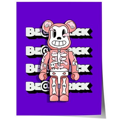 Bearbrick Stil Figur Poster · Pop Art Designer Toy Illustration · Moderne Str