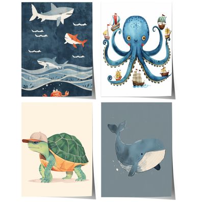 Magische Unterwasserwelt Poster Kinderzimmer · Geschenkidee für Kinder ·Märch