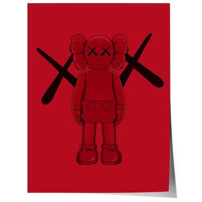 Rotes Street Art Charakter Poster · Urban Graffiti Stil · Modernes Poster Mot