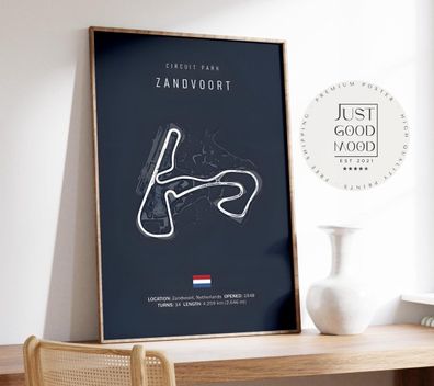 Poster Formel 1 2026 Rennstrecke Zandvoort Netherlands · Geschenkidee · Große