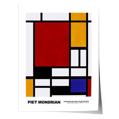 Poster Piet Mondrian · Composition with Red, Yellow and Blue · De Stijl, Neop