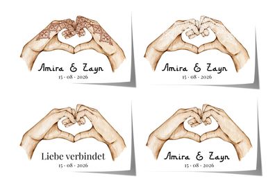 Hände Herz Liebe Poster · Geschenkidee · Personalisierte Namen Datum Hochzeit