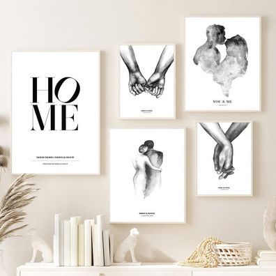Poster Hochzeit Liebespaar Name Personalisiert · Wohnzimmer Bilder · Schlafzi