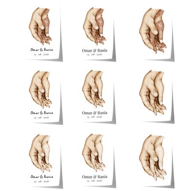 Personalisierte Henna Hände Paar Poster · Geschenkidee · Hochzeit Verlobung