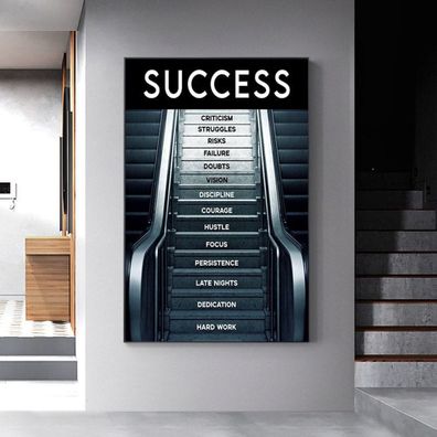 Poster Motivation Erfolg Treppe · Wandbilder Wohnzimmer & Schlafzimmer · Deko