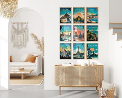 Poster Städte Reise Seoul Sizilien Bangkok Las Vegas Paris New York · Bilder