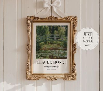 Claude Monet Poster · Japanische Brücke 1899 · Garten von Giverny · Impressio