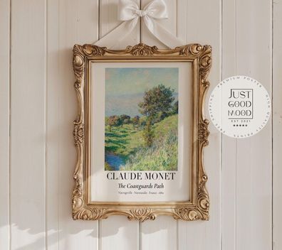 Claude Monet Poster · Küstenweg Varengeville 1882 · Vintage · Normandie Lands