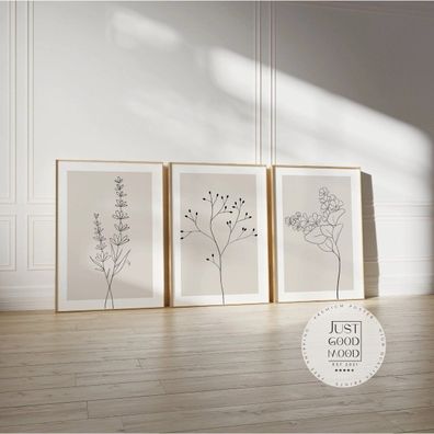 Blumen Minimalistisch Poster · Geschenkidee · Handgezeichnet · Abstract Flowe