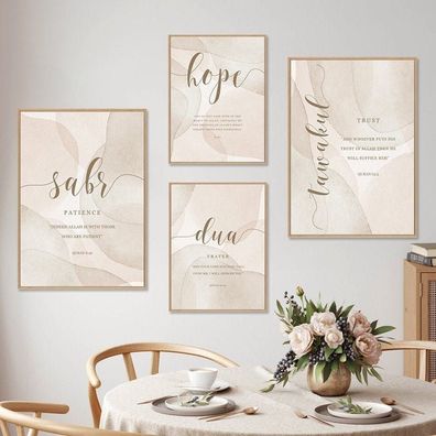 Poster Geduld Hoffnung Dankbarkeit Gebet · Wandbilder Wohnzimmer & Schlafzimm