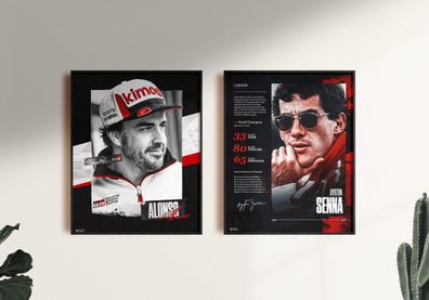Poster Formel 1 Rennfahrer Rennwagen · Deko Print ohne Rahmen