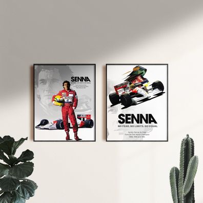 Poster Formel 1 Rennfahrer Rennwagen Ayrton Senna da Silva Legende · Deko Pri