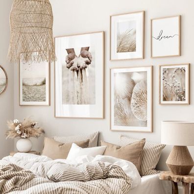 Poster Meer Pampasgras Beige · Wandbilder Wohnzimmer & Schlafzimmer · Deko P