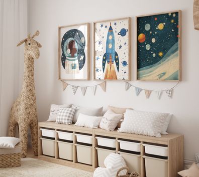 Astronaut Poster Kinderzimmer · Geschenkidee für Kinder · Kinderzimmer Deko