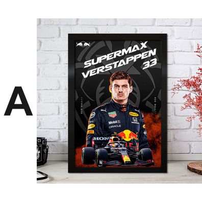 Poster Formel 1 Max Verstappen Rennfahrer Helm Rennwagen Red Bull · Deko Prin