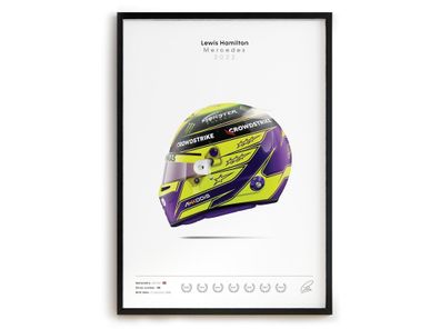 Poster Formel 1 Rennwagen Helm Rennfahrer Name Unterschrift · Deko Print ohne
