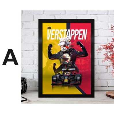 Poster Formel 1 Max Verstappen Rennfahrer Helm Rennwagen Red Bull · Deko Prin