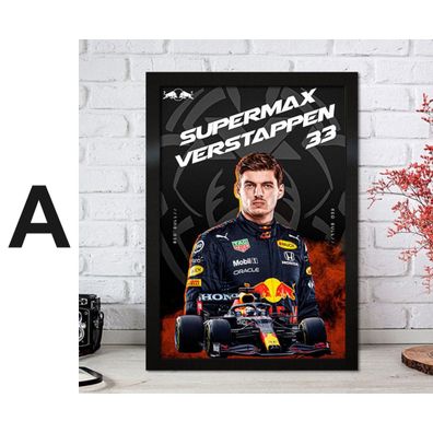 Poster Formel 1 Max Verstappen Rennfahrer Helm Rennwagen Red Bull · Deko Prin