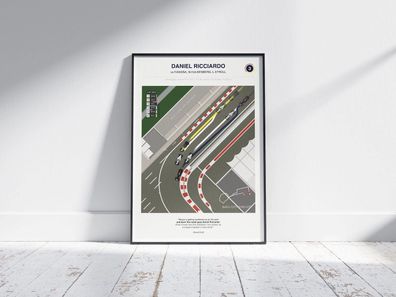 Poster Formel 1 Überholmanöver Linien Kurve Windschatten Rennstrecke Rennfahr