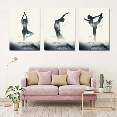 Poster Yoga Profi Stellungen · Fitness Dekoration · Bilder · Deko Print ohne